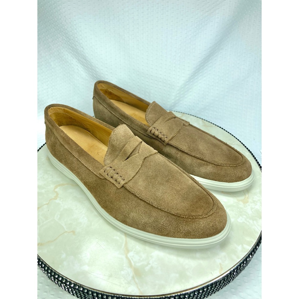 Peter Millar Excursionist Penny Loafers Mens 9.5 Brown Suede Preppy Shoes New